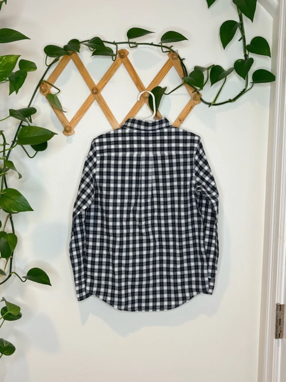 JANIE AND JACK The Tartan Poplin Shirt in Enchanted Forest Tartan